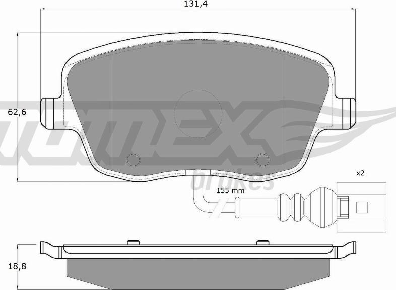 TOMEX brakes TX 13-591 - Тормозные колодки, дисковые, комплект autospares.lv