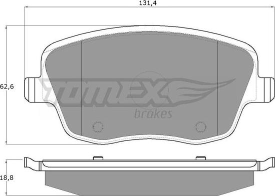 TOMEX brakes TX 13-59 - Тормозные колодки, дисковые, комплект autospares.lv