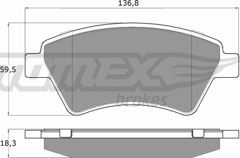 TOMEX brakes TX 13-54 - Тормозные колодки, дисковые, комплект autospares.lv