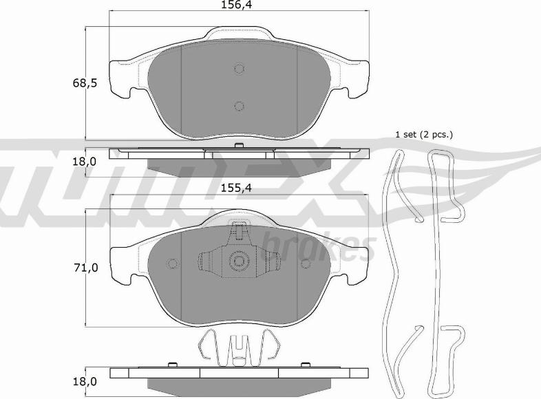 TOMEX brakes TX 13-50 - Тормозные колодки, дисковые, комплект autospares.lv