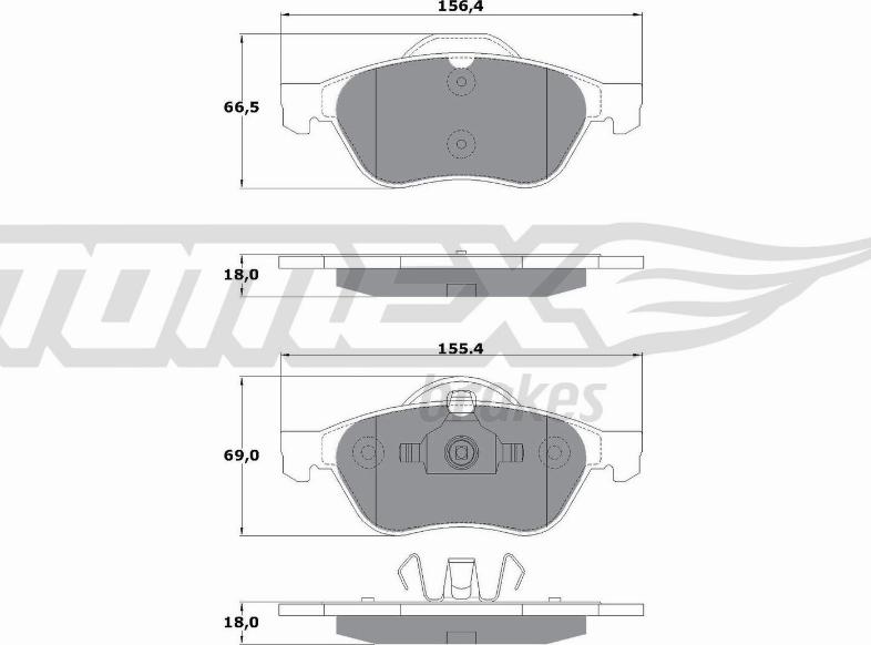 TOMEX brakes TX 13-51 - Тормозные колодки, дисковые, комплект autospares.lv