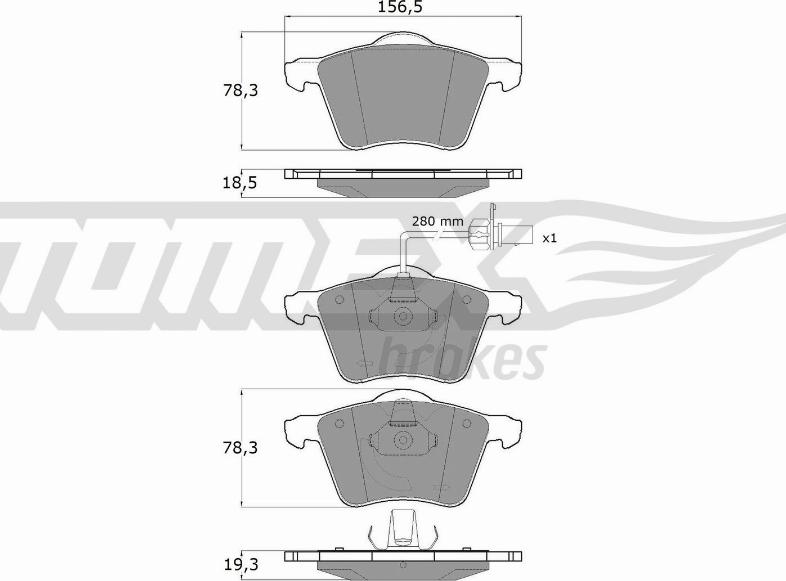 TOMEX brakes TX 13-58 - Тормозные колодки, дисковые, комплект autospares.lv