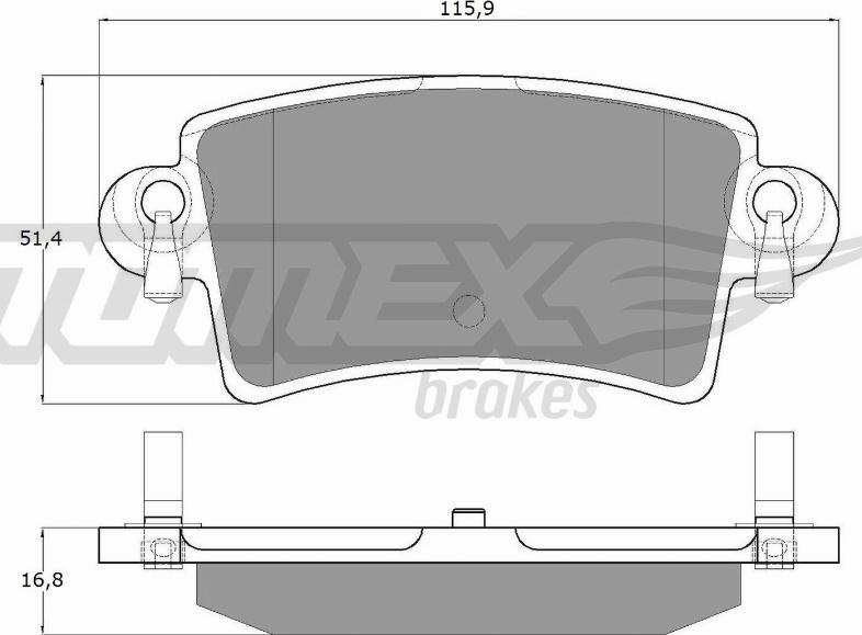 TOMEX brakes TX 13-52 - Тормозные колодки, дисковые, комплект autospares.lv