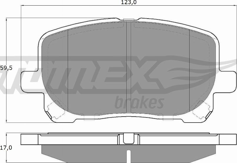 TOMEX brakes TX 13-67 - Тормозные колодки, дисковые, комплект autospares.lv