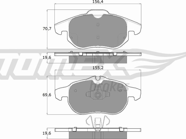 TOMEX brakes TX 13-04 - Тормозные колодки, дисковые, комплект autospares.lv