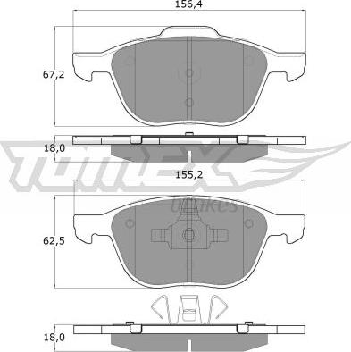 TOMEX brakes TX 13-05 - Тормозные колодки, дисковые, комплект autospares.lv