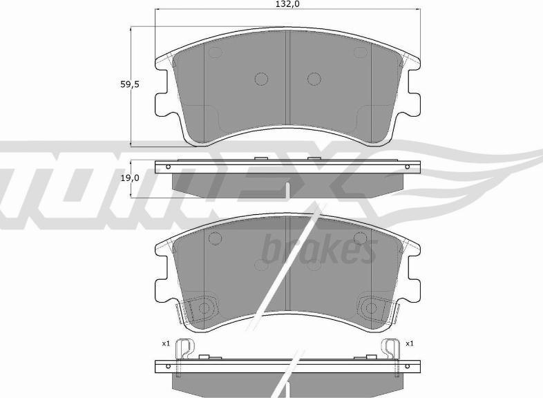 TOMEX brakes TX 13-03 - Тормозные колодки, дисковые, комплект autospares.lv