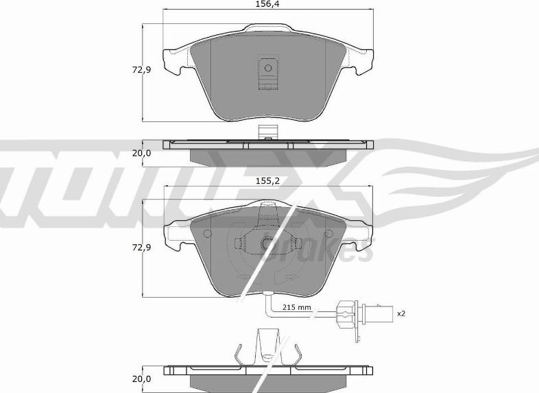 TOMEX brakes TX 13-14 - Тормозные колодки, дисковые, комплект autospares.lv