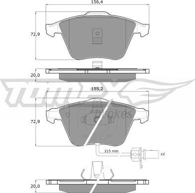 TOMEX brakes TX 13-14 - Тормозные колодки, дисковые, комплект autospares.lv