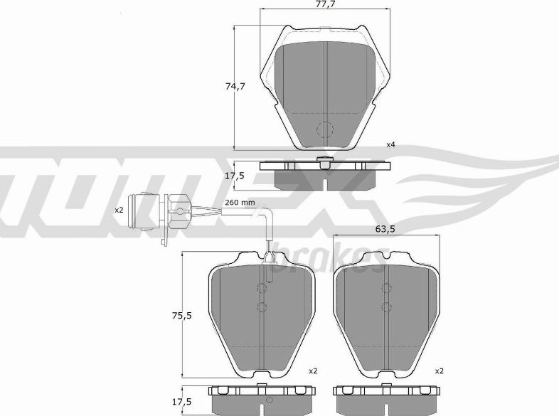 TOMEX brakes TX 13-15 - Тормозные колодки, дисковые, комплект autospares.lv