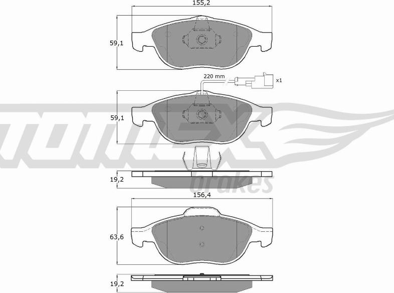 TOMEX brakes TX 13-10 - Тормозные колодки, дисковые, комплект autospares.lv