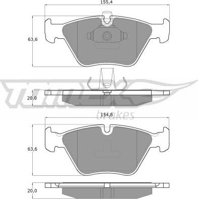 TOMEX brakes TX 13-18 - Тормозные колодки, дисковые, комплект autospares.lv