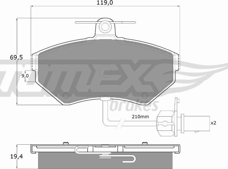 TOMEX brakes TX 13-121 - Тормозные колодки, дисковые, комплект autospares.lv