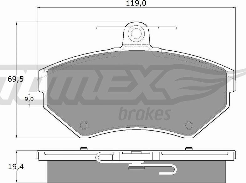 TOMEX brakes TX 13-12 - Тормозные колодки, дисковые, комплект autospares.lv