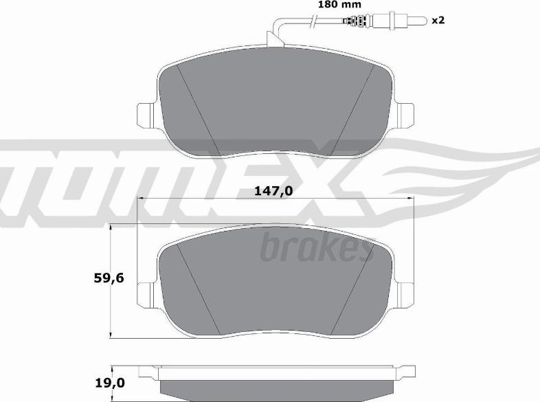 TOMEX brakes TX 13-34 - Тормозные колодки, дисковые, комплект autospares.lv