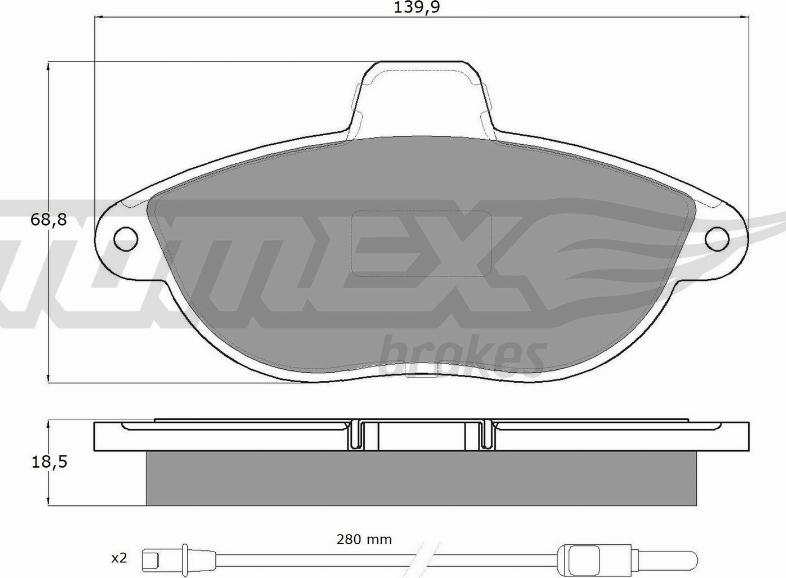TOMEX brakes TX 13-35 - Тормозные колодки, дисковые, комплект autospares.lv