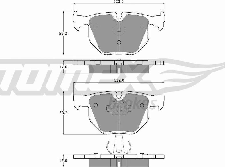 TOMEX brakes TX 13-26 - Тормозные колодки, дисковые, комплект autospares.lv