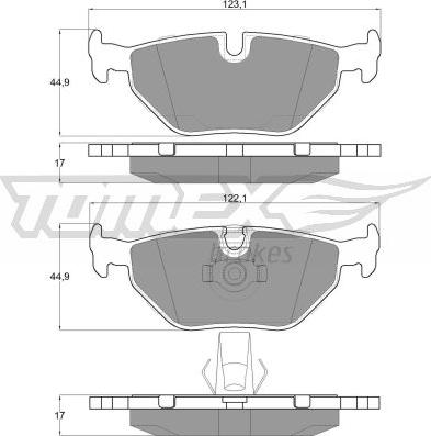 TOMEX brakes TX 13-21 - Тормозные колодки, дисковые, комплект autospares.lv