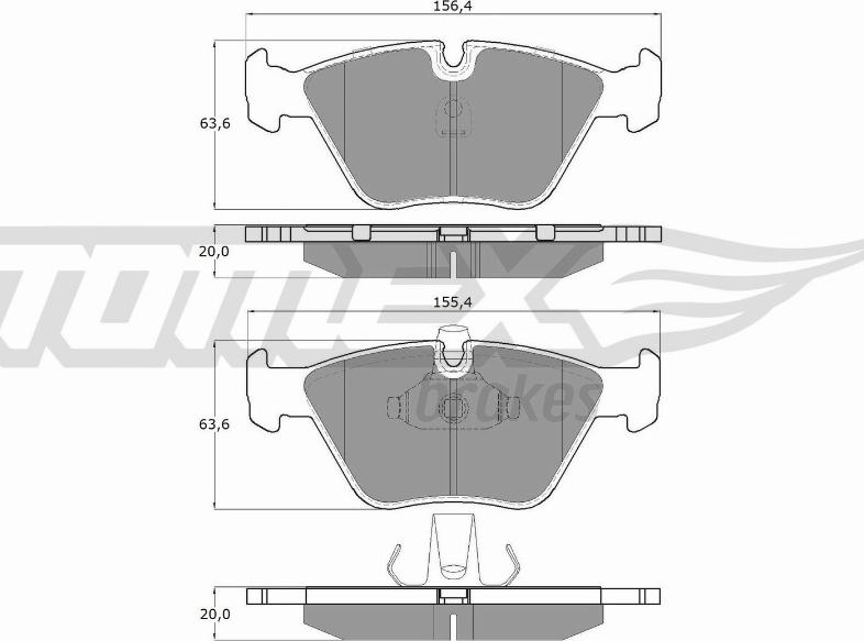 TOMEX brakes TX 13-22 - Тормозные колодки, дисковые, комплект autospares.lv