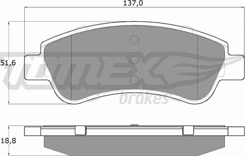 TOMEX brakes TX 13-27 - Тормозные колодки, дисковые, комплект autospares.lv