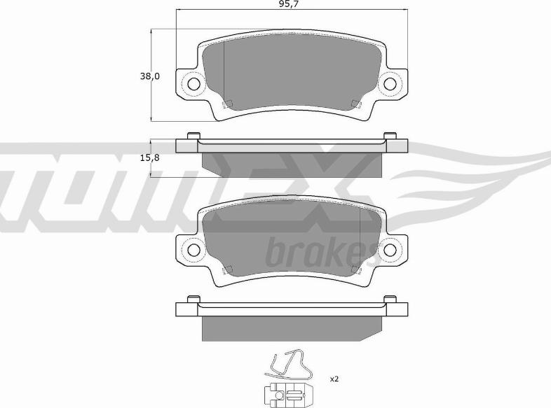 TOMEX brakes TX 13-75 - Тормозные колодки, дисковые, комплект autospares.lv