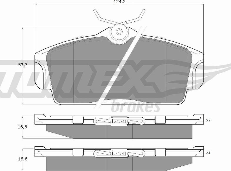 TOMEX brakes TX 12-92 - Тормозные колодки, дисковые, комплект autospares.lv