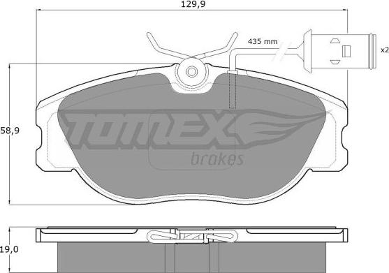 TOMEX brakes TX 12-441 - Тормозные колодки, дисковые, комплект autospares.lv