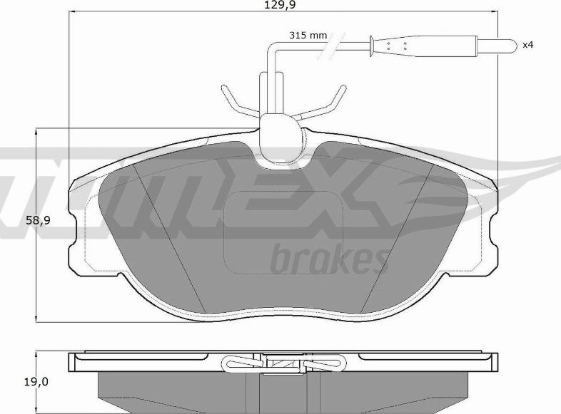 TOMEX brakes TX 12-442 - Тормозные колодки, дисковые, комплект autospares.lv