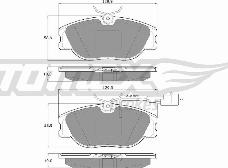 TOMEX brakes TX 12-44 - Тормозные колодки, дисковые, комплект autospares.lv