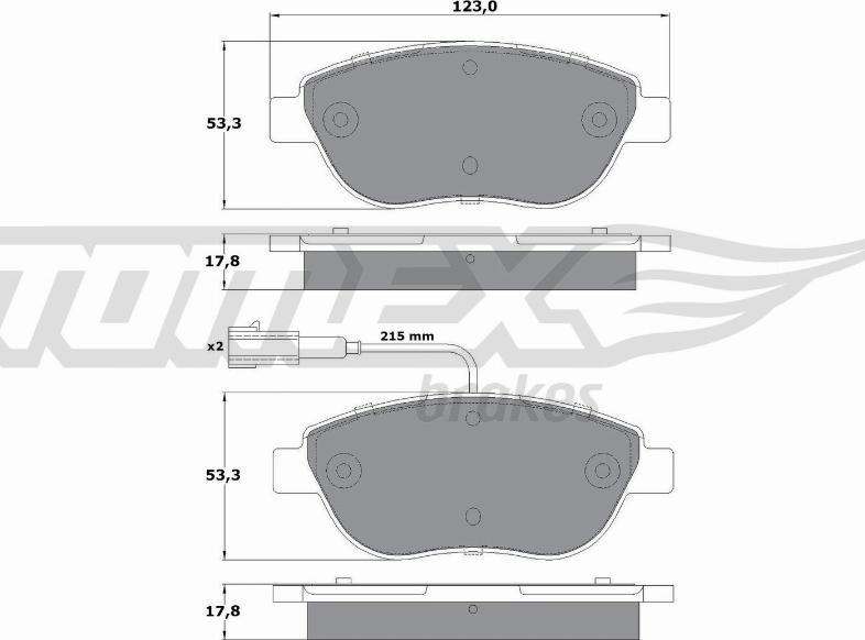 TOMEX brakes TX 12-482 - Тормозные колодки, дисковые, комплект autospares.lv