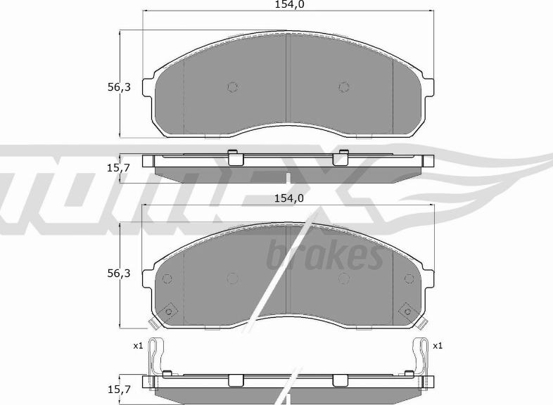 TOMEX brakes TX 12-42 - Тормозные колодки, дисковые, комплект autospares.lv