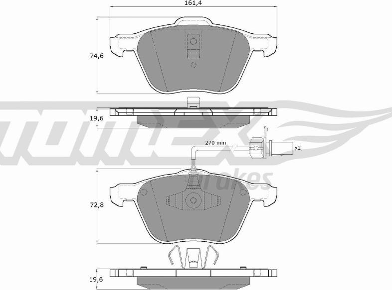 TOMEX brakes TX 12-56 - Тормозные колодки, дисковые, комплект autospares.lv