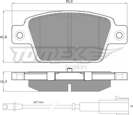 TOMEX brakes TX 12-511 - Тормозные колодки, дисковые, комплект autospares.lv