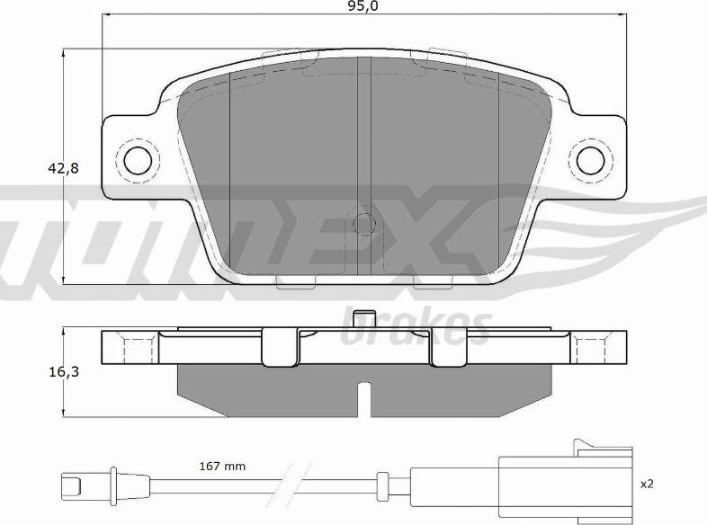 TOMEX brakes TX 12-511 - Тормозные колодки, дисковые, комплект autospares.lv