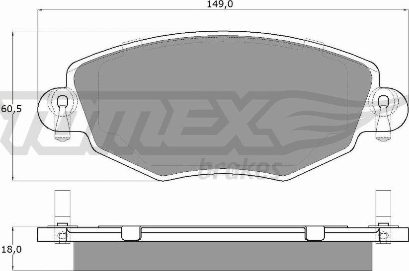 TOMEX brakes TX 12-58 - Тормозные колодки, дисковые, комплект autospares.lv