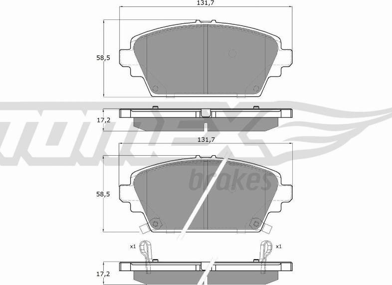 TOMEX brakes TX 12-63 - Тормозные колодки, дисковые, комплект autospares.lv