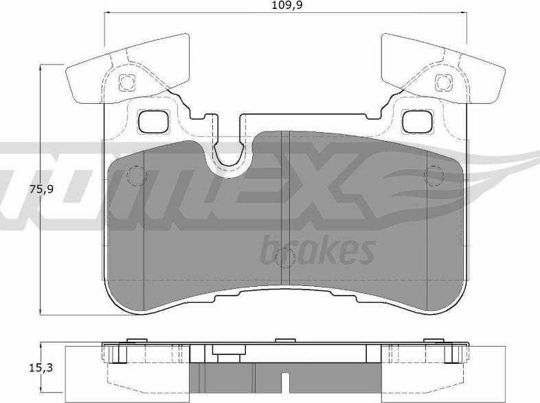 TOMEX brakes TX 12-67 - Тормозные колодки, дисковые, комплект autospares.lv