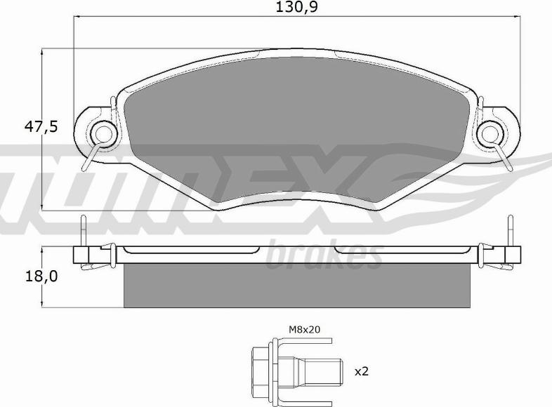 TOMEX brakes TX 12-15 - Тормозные колодки, дисковые, комплект autospares.lv