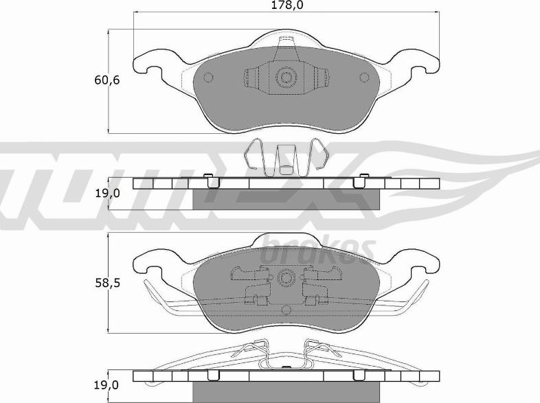 TOMEX brakes TX 12-17 - Тормозные колодки, дисковые, комплект autospares.lv