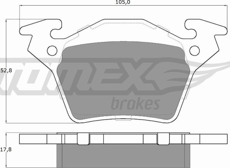 TOMEX brakes TX 12-89 - Тормозные колодки, дисковые, комплект autospares.lv