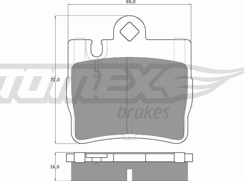 TOMEX brakes TX 12-87 - Тормозные колодки, дисковые, комплект autospares.lv