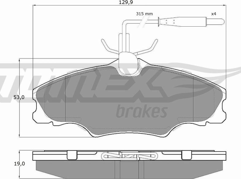 TOMEX brakes TX 12-31 - Тормозные колодки, дисковые, комплект autospares.lv