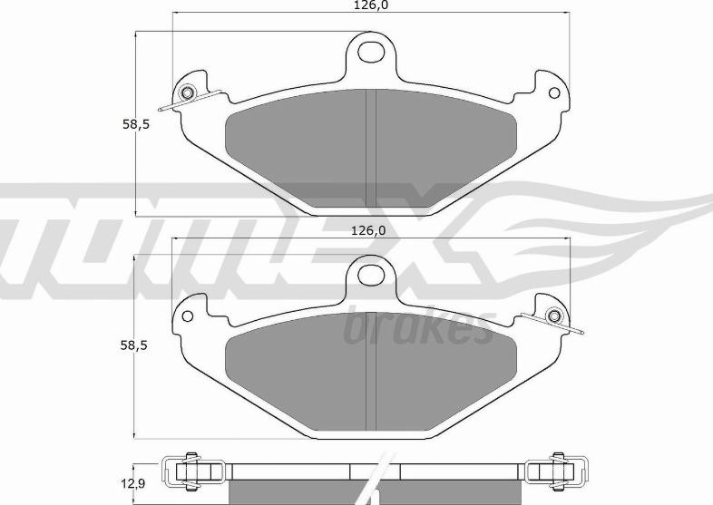 TOMEX brakes TX 12-371 - Тормозные колодки, дисковые, комплект autospares.lv