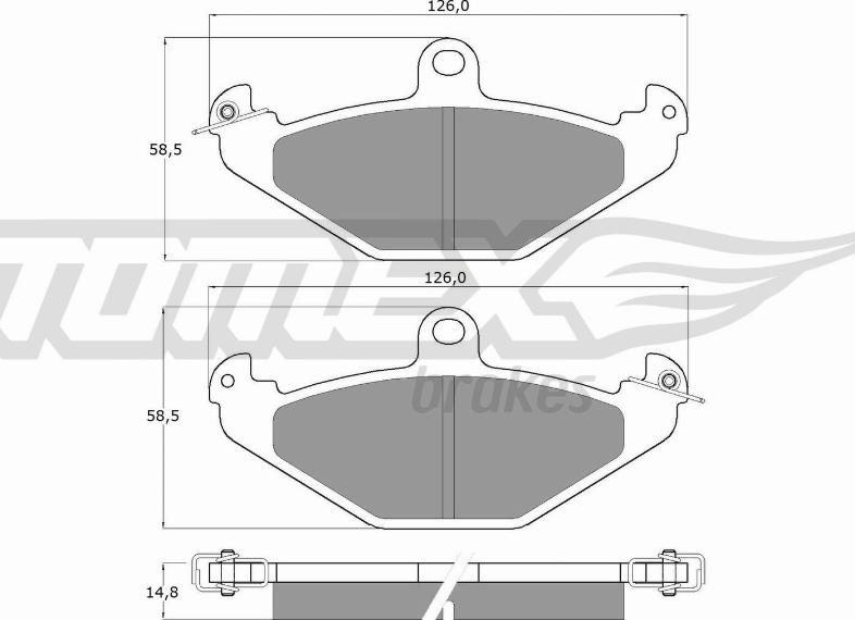 TOMEX brakes TX 12-37 - Тормозные колодки, дисковые, комплект autospares.lv