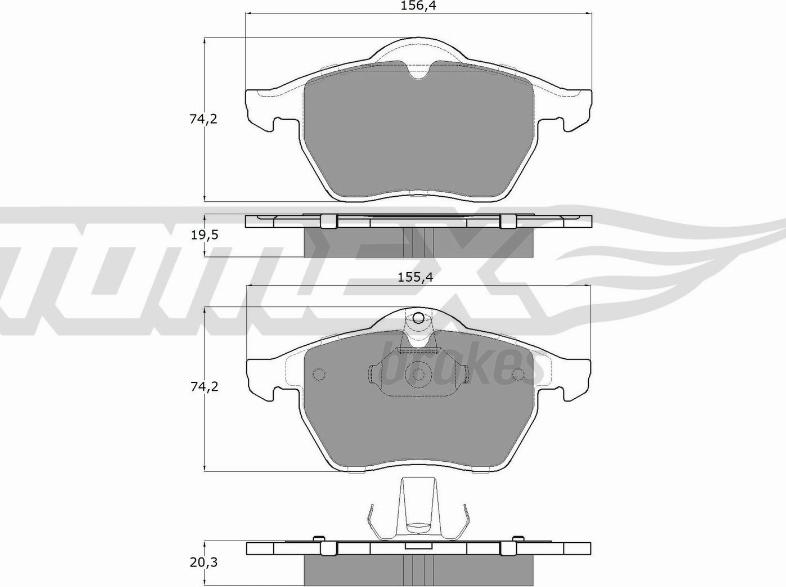 TOMEX brakes TX 12-25 - Тормозные колодки, дисковые, комплект autospares.lv