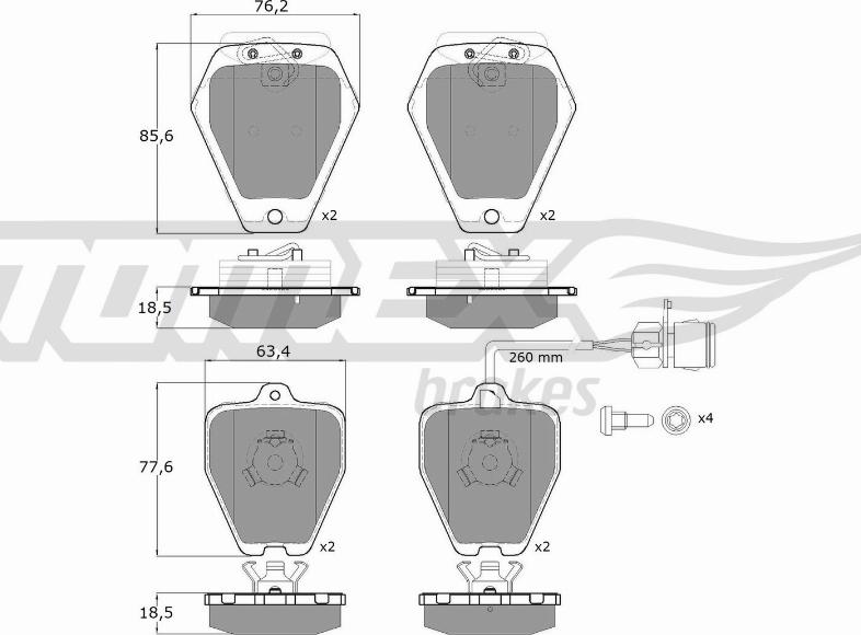 TOMEX brakes TX 12-26 - Тормозные колодки, дисковые, комплект autospares.lv