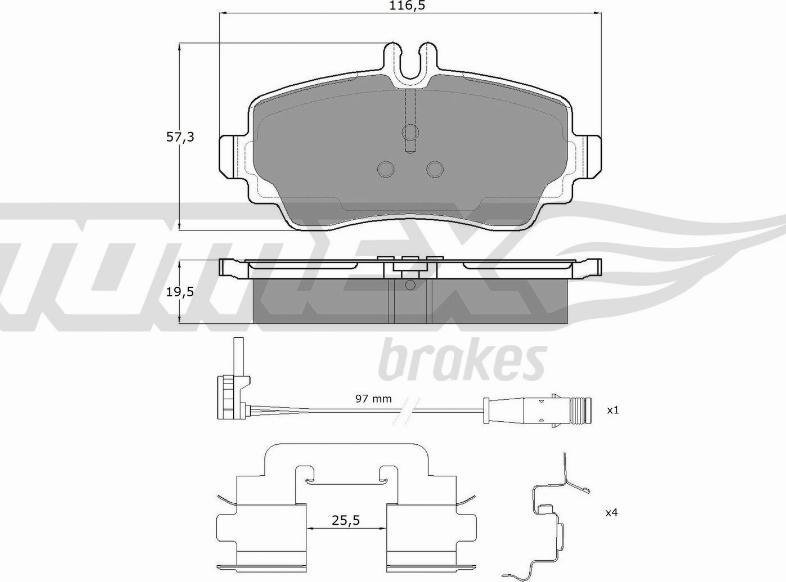 TOMEX brakes TX 12-751 - Тормозные колодки, дисковые, комплект autospares.lv