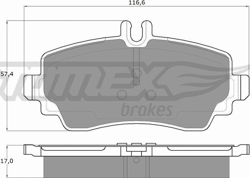 TOMEX brakes TX 12-75 - Тормозные колодки, дисковые, комплект autospares.lv
