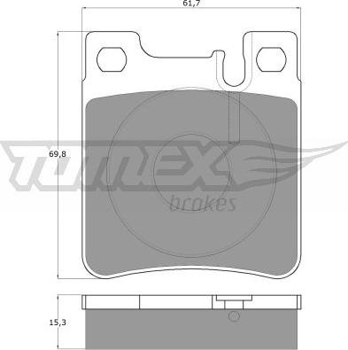 TOMEX brakes TX 12-73 - Тормозные колодки, дисковые, комплект autospares.lv