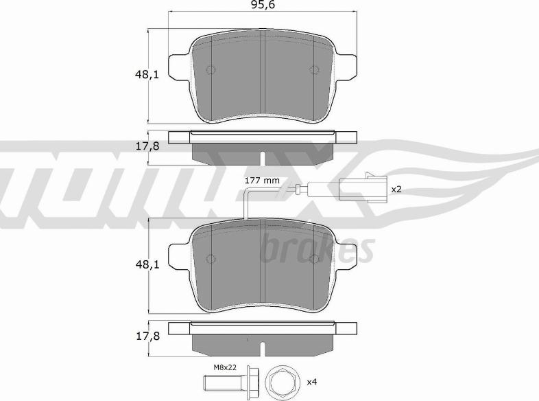 TOMEX brakes TX 17-941 - Тормозные колодки, дисковые, комплект autospares.lv